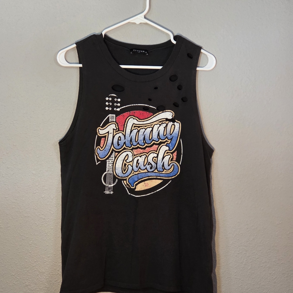 Black Graphic Tank Top